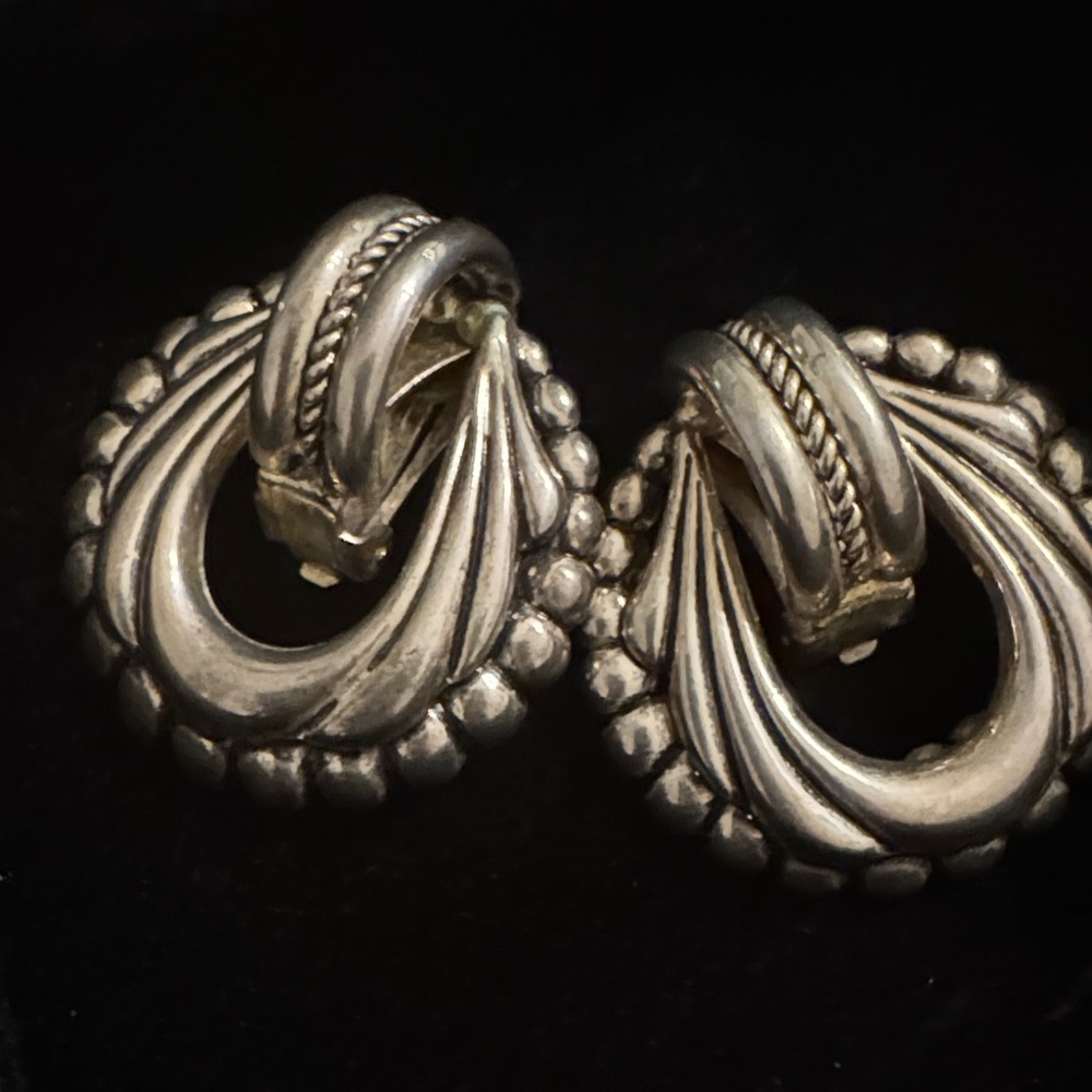 Sophisticated Silver Loop Earrings - image 4
